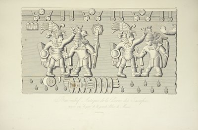 Aztec Stone Relief of Sacrifices, Illustration from Vues des Cordillères et Monumens des Peuples Indigènes de l